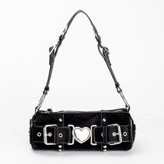 Y2K Heart Metal Chain Shoulder Bag - fairypeony