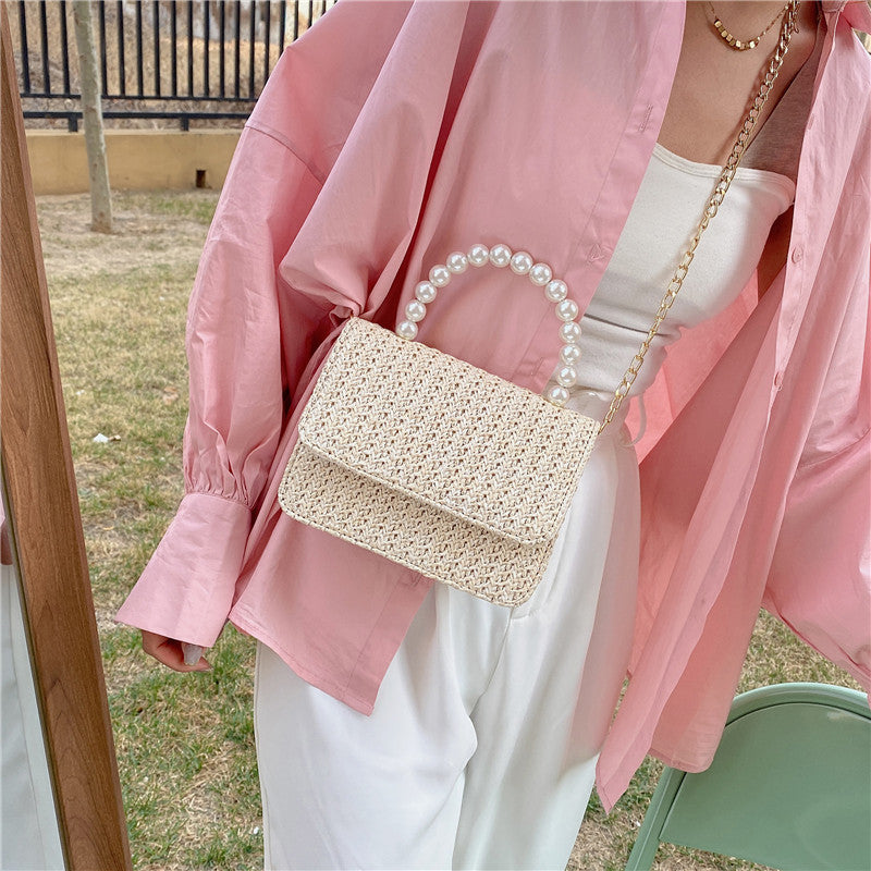 Straw Pearl Cross Body Bag, , women clothing, straw-pearl-cross-body-bag, , fairypeony