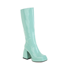 Waterproof Platform Candy Color High Boots, , women clothing, waterproof-platform-candy-color-high-boots, , fairypeony