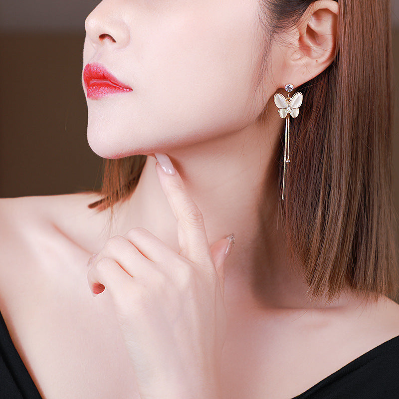 Opal Butterfly Fringe Earrings, , women clothing, opal-butterfly-fringe-earrings, , fairypeony