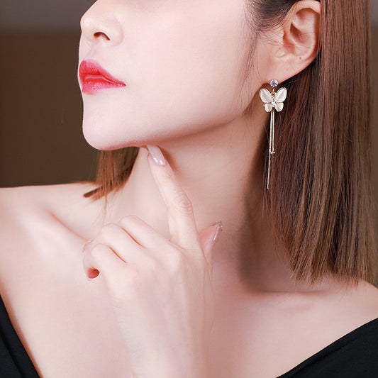 Opal Butterfly Fringe Earrings, , women clothing, opal-butterfly-fringe-earrings, , fairypeony