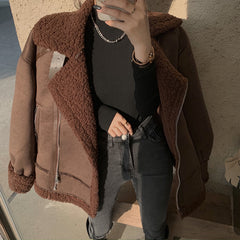 Lamb Wool Suede Velvet Jacket, , women clothing, lamb-wool-suede-velvet-jacket, , fairypeony