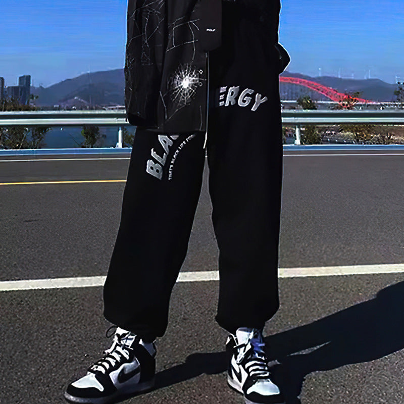 Black Energy Street Sweatpants, , women clothing, black-energy-street-sweatpants, black, grey, fairypeony