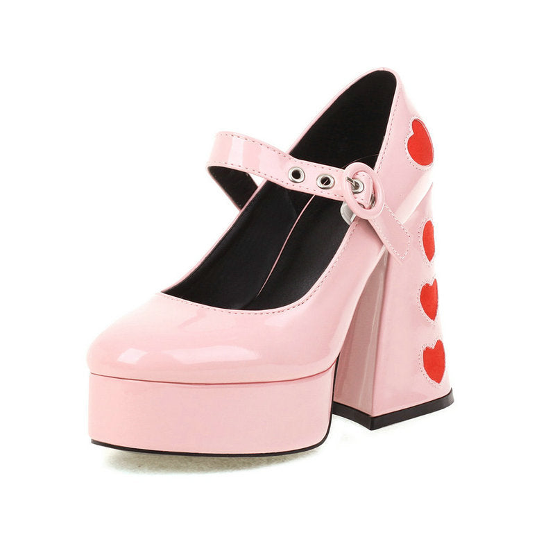 High Heels New Love Stitching Platform Chunky Sandals, , women clothing, high-heels-new-love-stitching-platform-chunky-sandals, , fairypeony