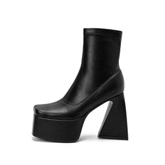 Low Top Square Toe Boots, , women clothing, low-top-square-toe-boots, , fairypeony