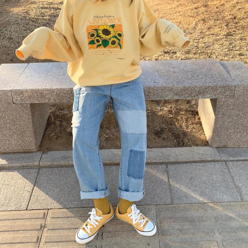 Sunflower Field Vintage Sweatshirt, , women clothing, sunflower-vintage-sweatshirt, advice, field, sunflower, sweatshirt, yellow, fairypeony