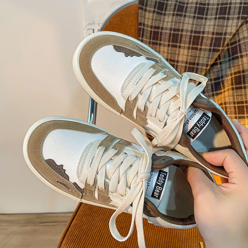 Retro Girl Color Matching Student Casual Sneakers, , women clothing, retro-girl-color-matching-student-casual-sneakers, , fairypeony