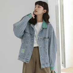 Lined Button Up Denim Jacket, , women clothing, lined-button-up-denim-jacket, , fairypeony