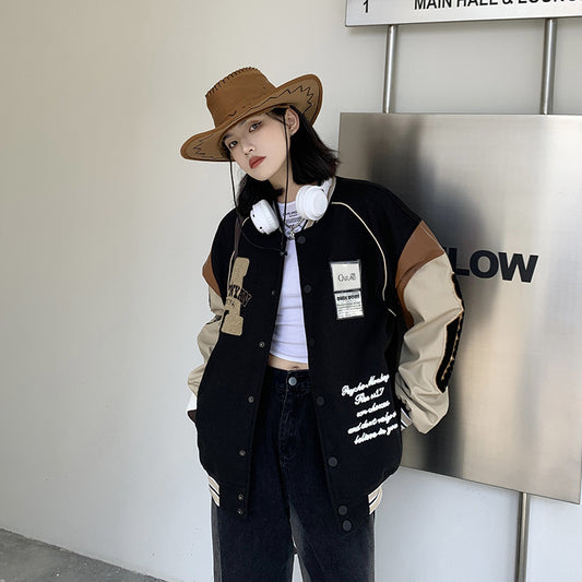 Dunk Vintage Embroidered Varsity Jacket, fairy peony, women clothing, dunk-vintage-embroidered-varsity-jacket-1, , fairypeony