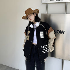 Dunk Vintage Embroidered Varsity Jacket, fairy peony, women clothing, dunk-vintage-embroidered-varsity-jacket-1, , fairypeony