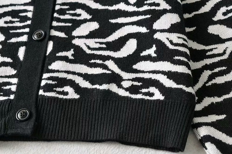 Lazy Leopard Print Knitted Cardigan, , women clothing, lazy-leopard-print-knitted-cardigan, , fairypeony