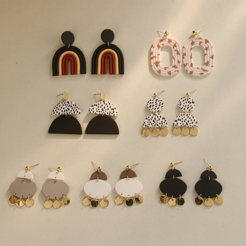 Body Clay Texture Lacquered Acrylic Earrings, , women clothing, body-clay-texture-lacquered-acrylic-earrings, , fairypeony