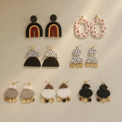 Body Clay Texture Lacquered Acrylic Earrings, , women clothing, body-clay-texture-lacquered-acrylic-earrings, , fairypeony