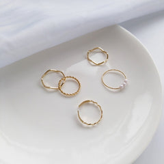 Simple Wavy Ring Five-Piece Set, , women clothing, simple-wavy-ring-five-piece-set, , fairypeony