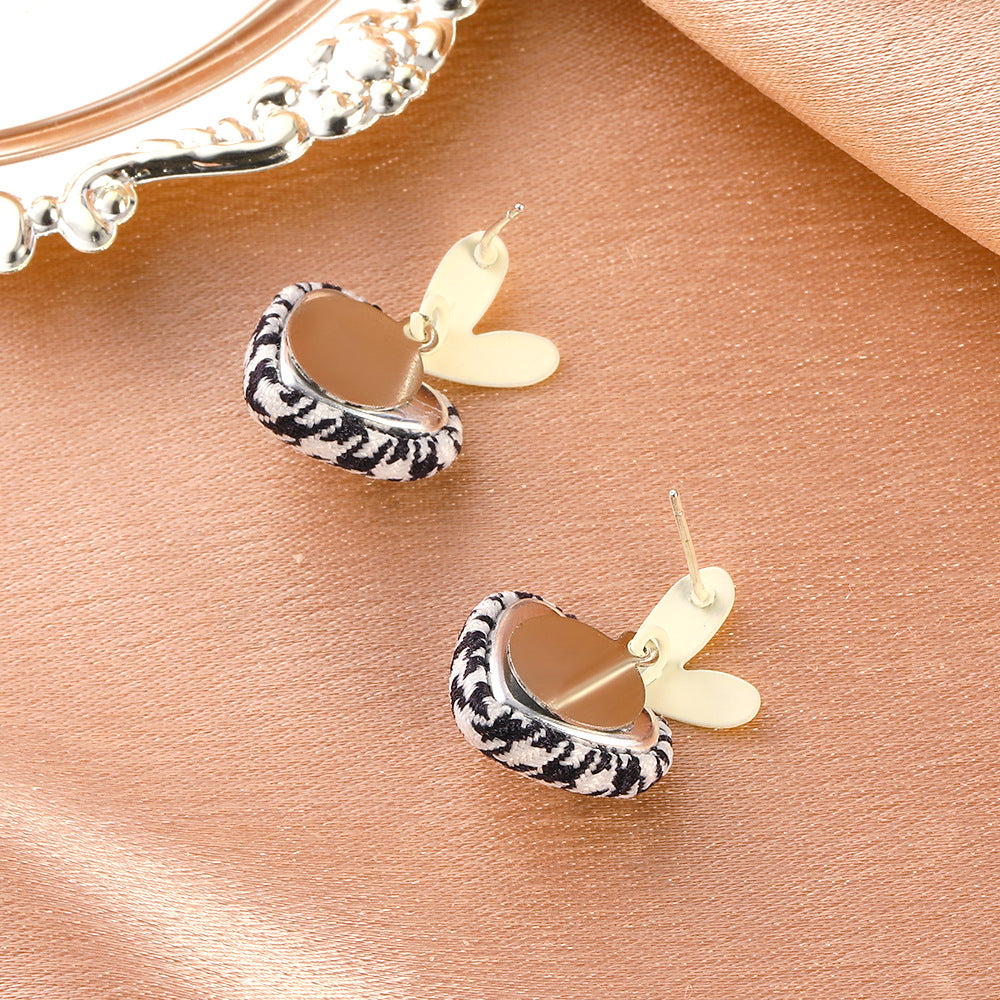 Silver Needle Love Stud Earrings, , women clothing, silver-needle-love-stud-earrings, , fairypeony