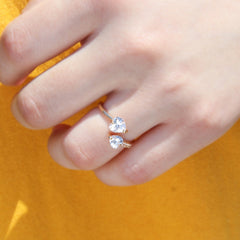 Heart Zircon Brass Ring, , women clothing, heart-zircon-brass-ring, , fairypeony