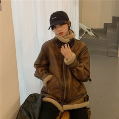 Coffee Motorcycle Leather Jacket, , women clothing, coffee-motorcycle-leather-jacket, , fairypeony