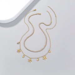 Stars White Diamonds Multiple Necklaces, , women clothing, stars-white-diamonds-multiple-necklaces, , fairypeony