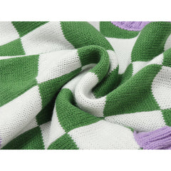 Green & Lavender Checkerboard Vest, , women clothing, green-lavender-checkerboard-vest, Checkerboard, greeen, Lavender, top, vest, fairypeony