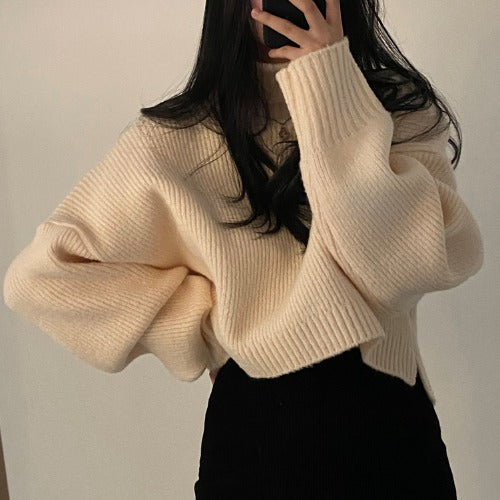 Dark Academia Oversized Crochet Knit Sweater fairypeony