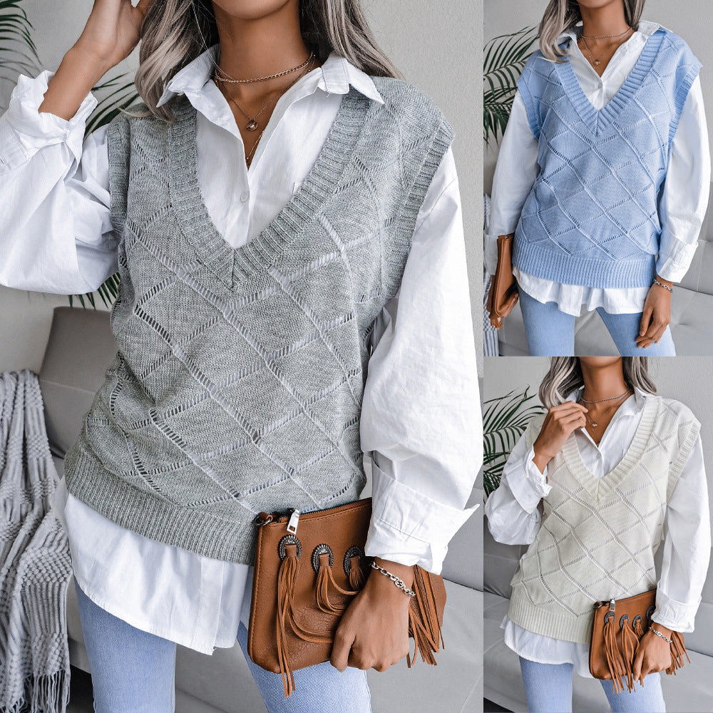 Hollow Leaf Casual Knitted Sweater, , women clothing, hollow-leaf-casual-knitted-sweater, , fairypeony