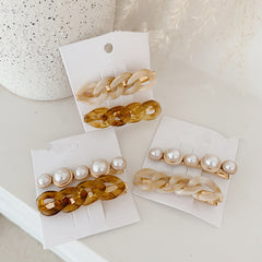 Wind chain pearl hairpin combination, , women clothing, wind-chain-pearl-hairpin-combination, , fairypeony