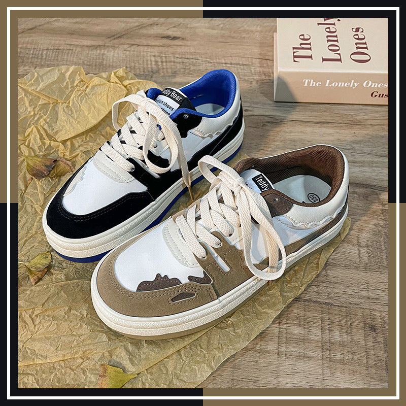 Retro Girl Color Matching Student Casual Sneakers, , women clothing, retro-girl-color-matching-student-casual-sneakers, , fairypeony