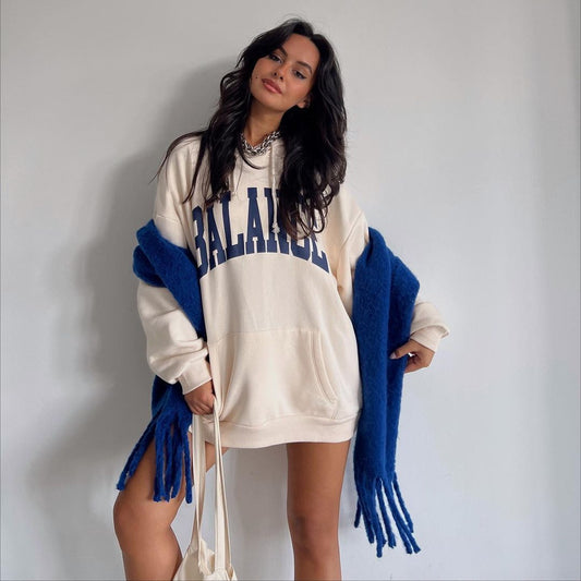 Contrast Vintage Logo Graphic Pullover Hoodie, fairy peony, women clothing, contrast-vintage-logo-graphic-pullover-hoodie, , fairypeony