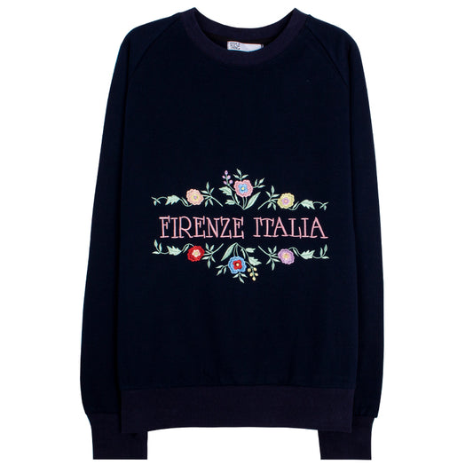 Firenze Italia Sweatshirt, , women clothing, firenze-italia-sweatshirt, blue, darkblue, L, M, S, vintage, fairypeony
