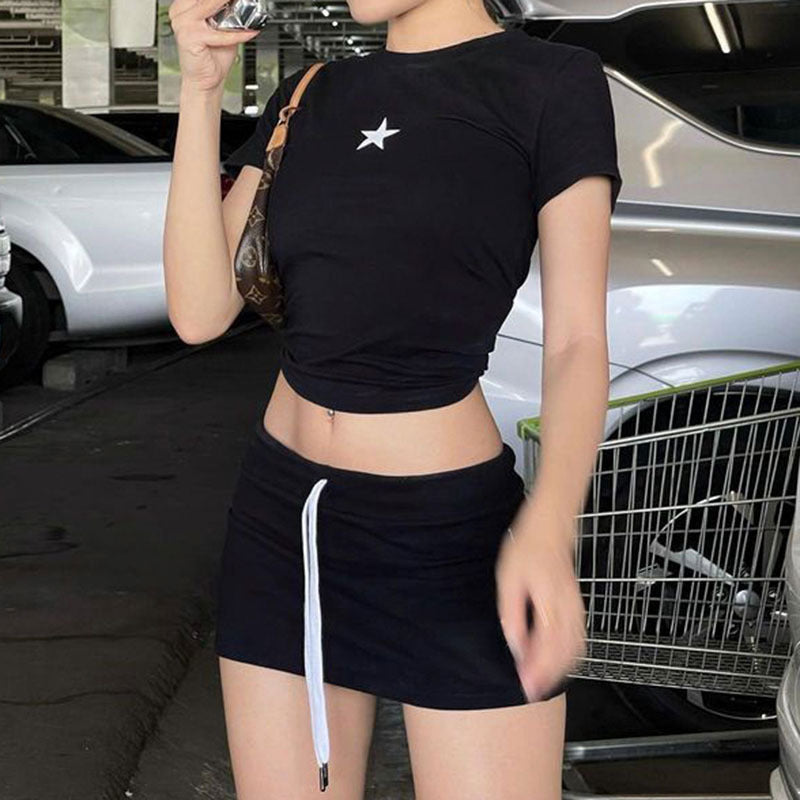 Star Logo Graphic Crop Top - fairypeony