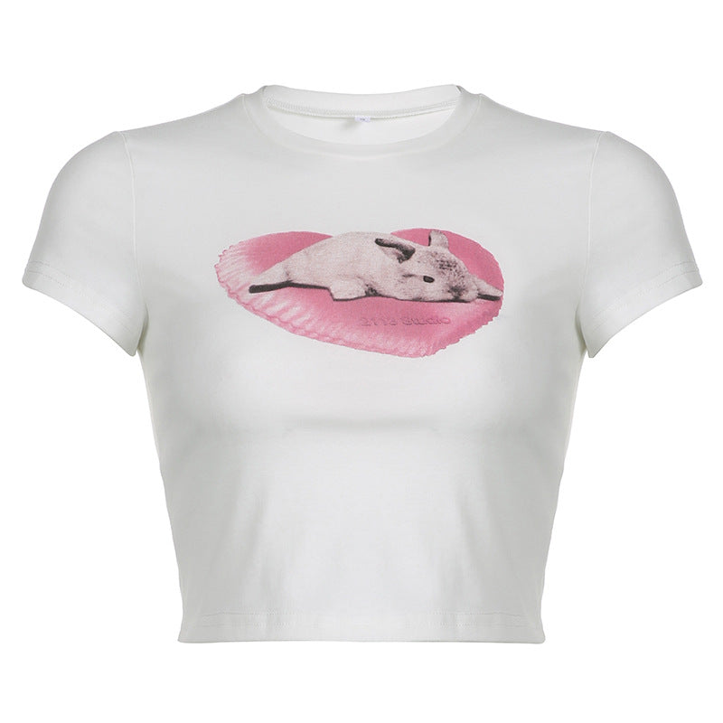 Love Bunny White Crop Top - fairypeony