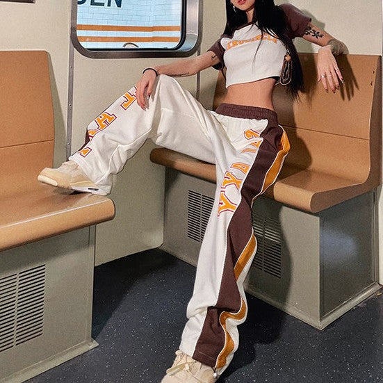 Y2K Color Block tracksuit Set fairypeony