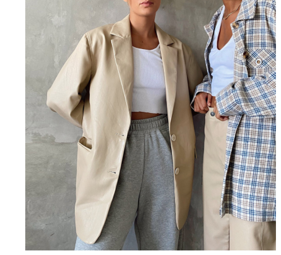 Leather Blazer, , women clothing, leather-blazer, , fairypeony