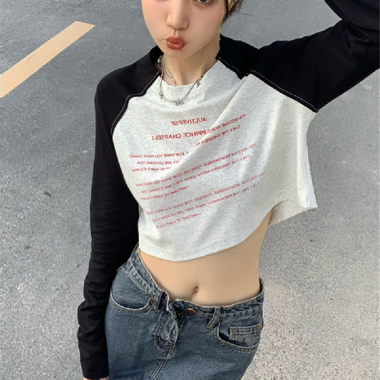 Vintage Raglan Sleeve Crop Top - fairypeony