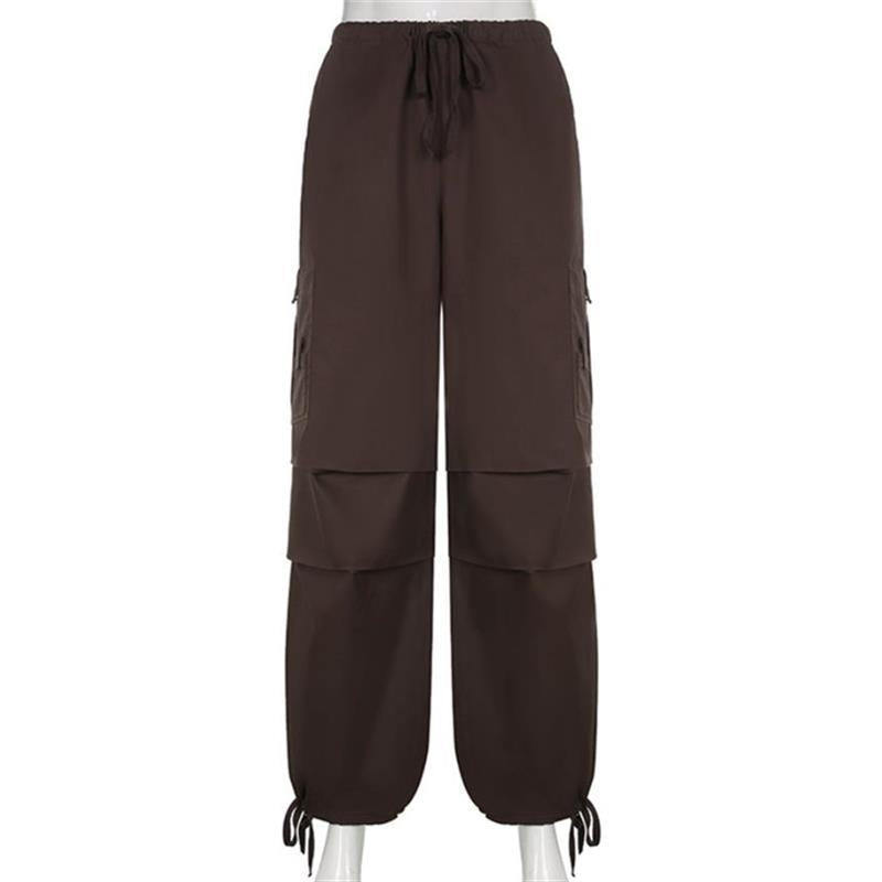 Drawstring Y2K Baggy Parachute Pants, , women clothing, drawstring-y2k-baggy-parachute-pants, , fairypeony