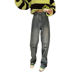 Straight High Waist Wide Leg Jeans, , women clothing, straight-high-waist-wide-leg-jeans, , fairypeony