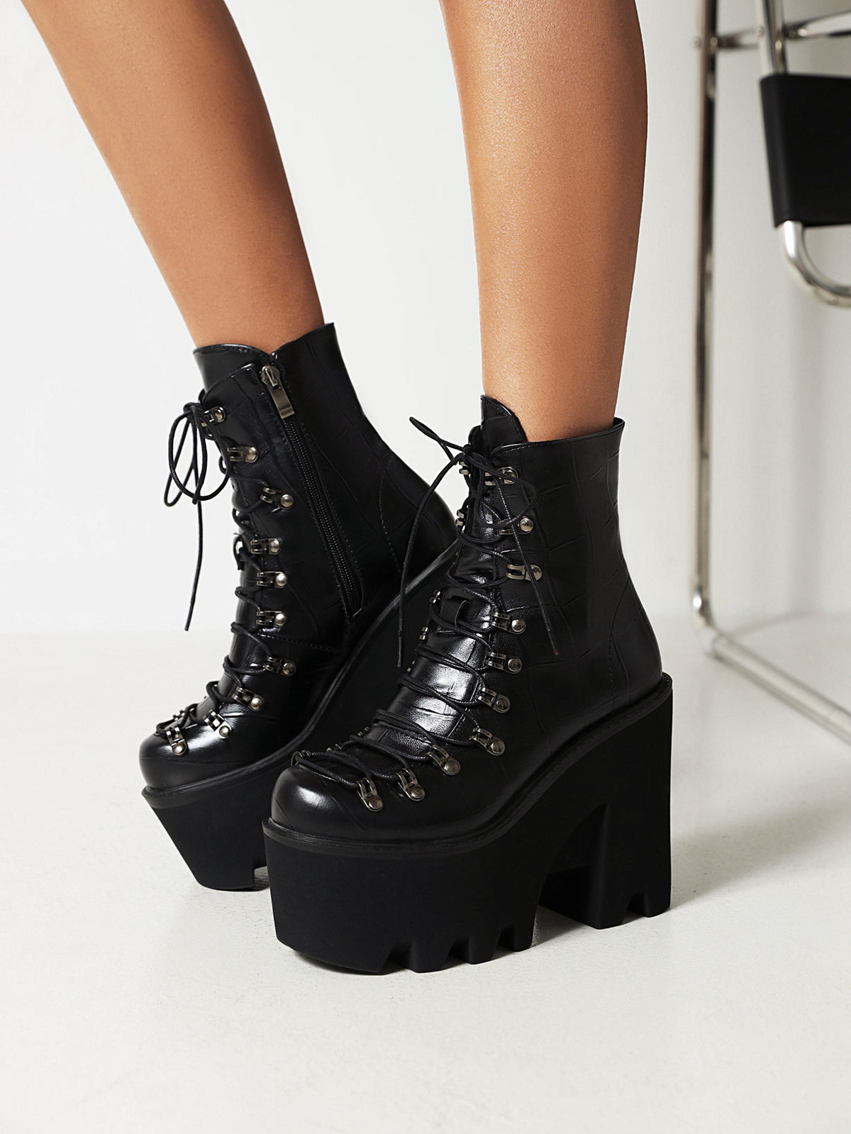 Cross Strapping Waterproof Boots, , women clothing, cross-strapping-waterproof-boots, black, fairypeony