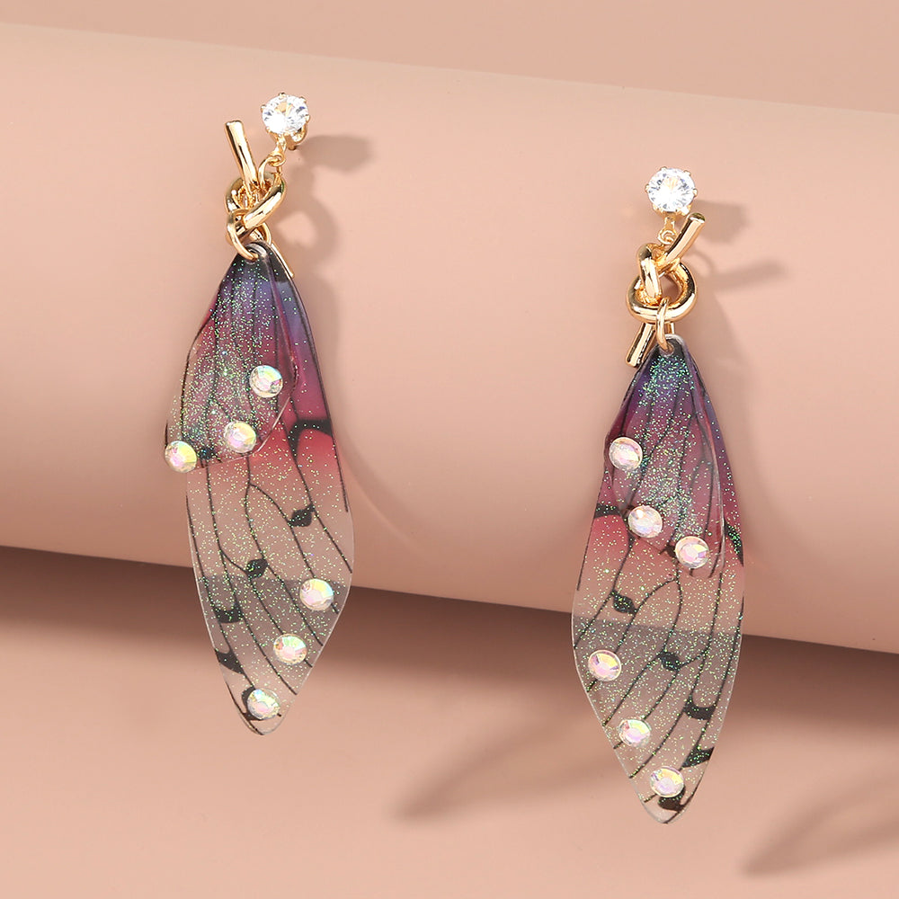 Resin Butterfly Wing Earrings, , women clothing, resin-butterfly-wing-earrings, , fairypeony