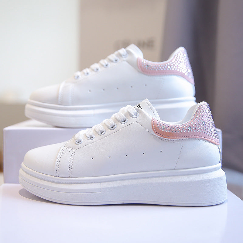 Thick-soled White Sneakers, , women clothing, thick-soled-white-sneakers, , fairypeony