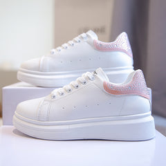 Thick-soled White Sneakers, , women clothing, thick-soled-white-sneakers, , fairypeony