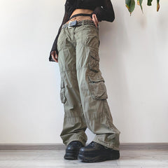 Vintage Pocket Baggy Cargo Jeans - fairypeony