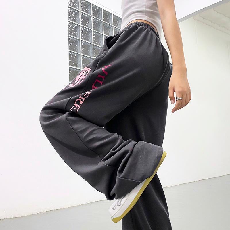 Vintage Logo Graphic Baggy Sweatpants - fairypeony