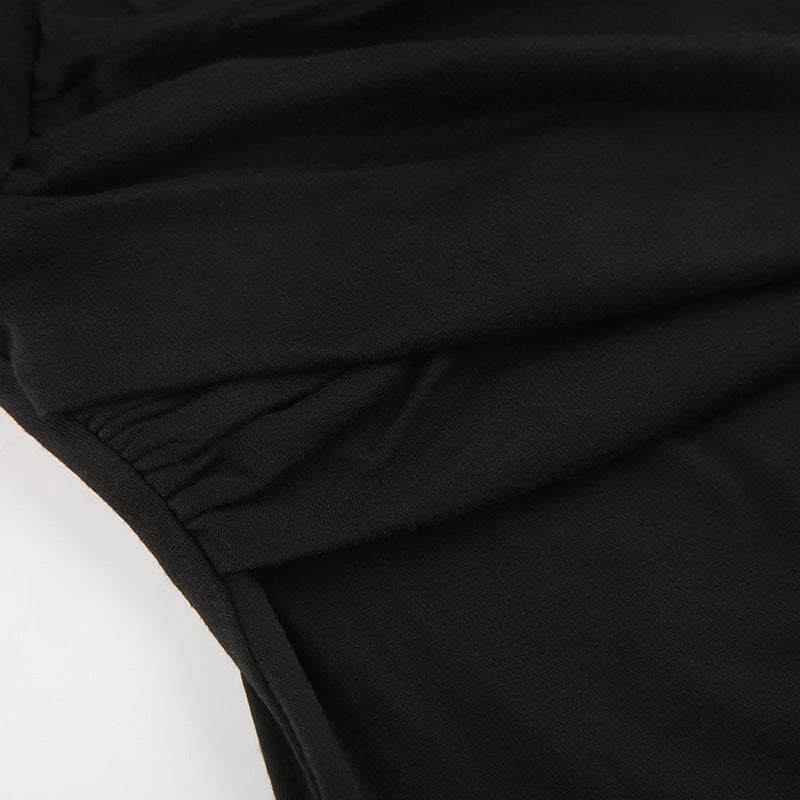 Criss Cross Ruched V Neck Tee - fairypeony