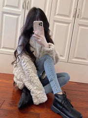 Aesthetic Angora Wool Jacket - fairypeony