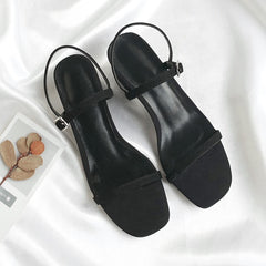 Round toe chunky heel ladies sandals, , women clothing, round-toe-chunky-heel-ladies-sandals, , fairypeony