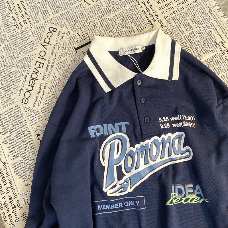 Polo Pomona Vintage Collar Sweatshirt, , women clothing, polo-pomona-vintage-collar-sweatshirt, polocollar, pomona, sweatshirt, fairypeony