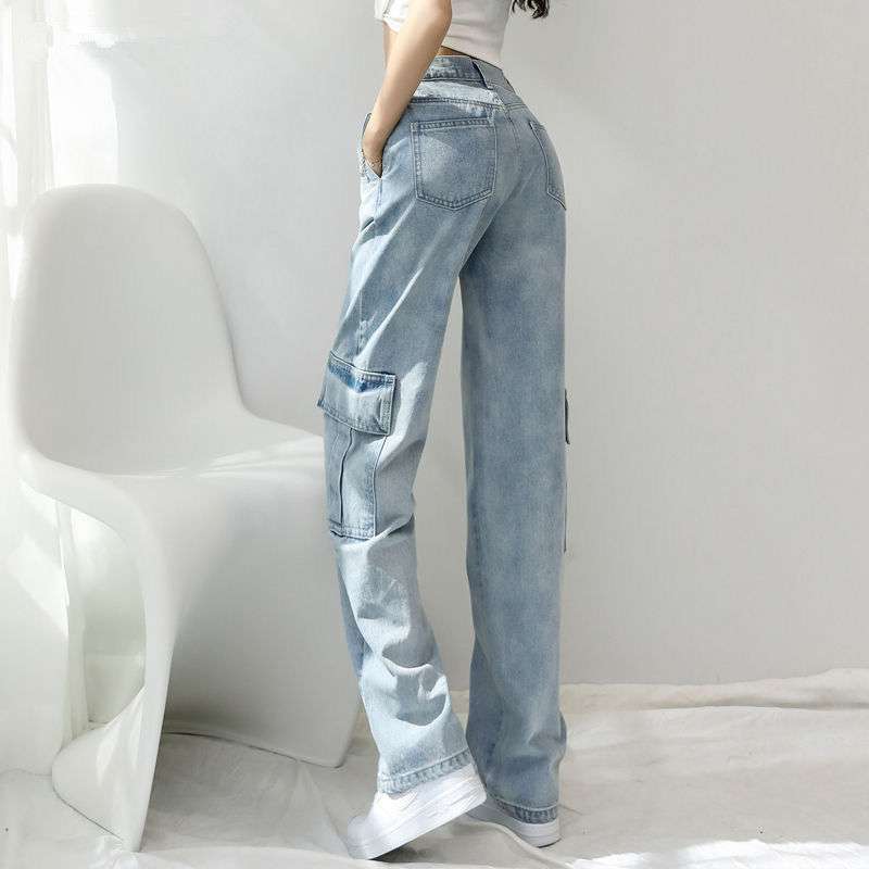 High Street Retro Loose And Wide Jeans, , women clothing, high-street-retro-loose-and-wide-jeans, , fairypeony