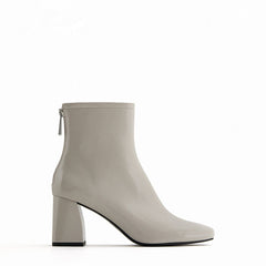 Thick heel square toe barefoot boots, , women clothing, thick-heel-square-toe-barefoot-boots, , fairypeony