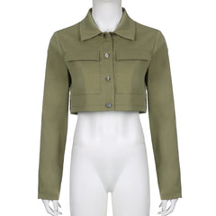Army Green Cargo Cropped Jacket, , women clothing, army-green-cargo-cropped-jacket, , fairypeony