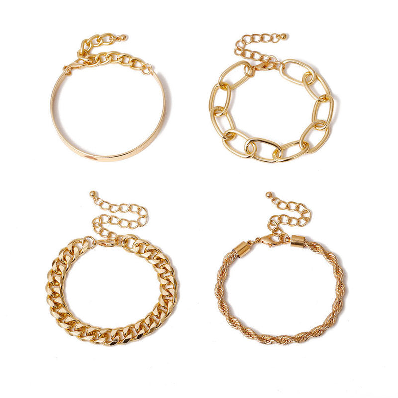 Four-Piece Alloy Bracelet Bracelet, , women clothing, four-piece-alloy-bracelet-bracelet, , fairypeony